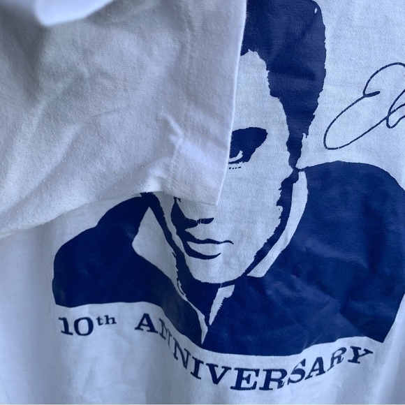 Vintage Elvis Presley 10th Anniversary Tee Shirt Size Small Portrait Face 80s - Picture 4 of 6